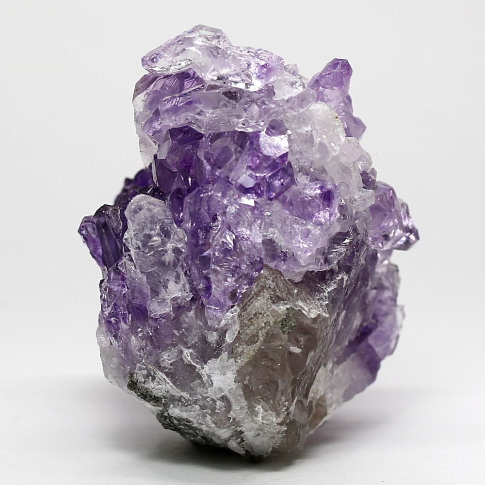 インド/カルール産アメジストエレスチャルクラスター(原石331g・マイカ共生・今では貴重な濃い紫)-slide-2