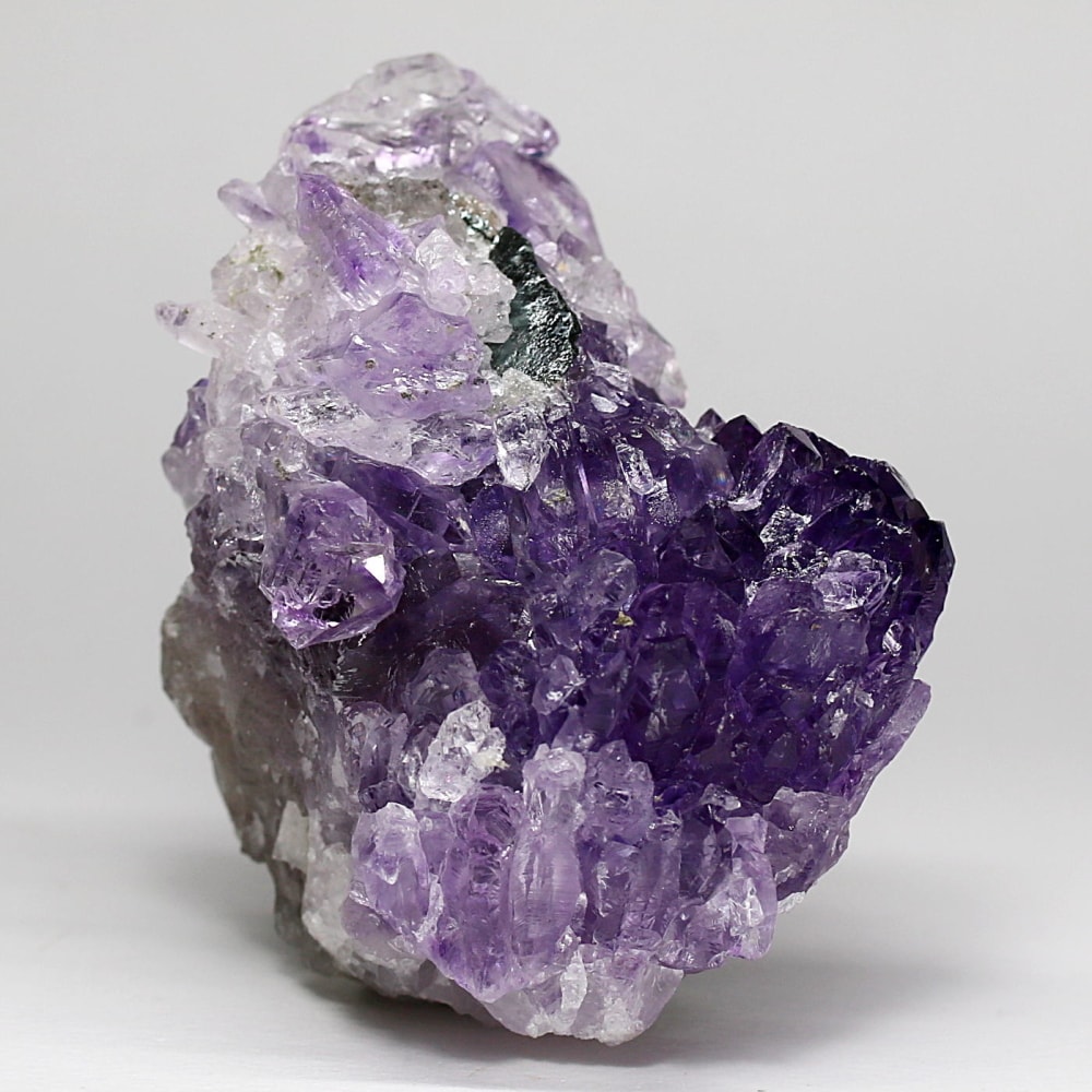 インド/カルール産アメジストエレスチャルクラスター(原石331g・マイカ共生・今では貴重な濃い紫)-slide-4