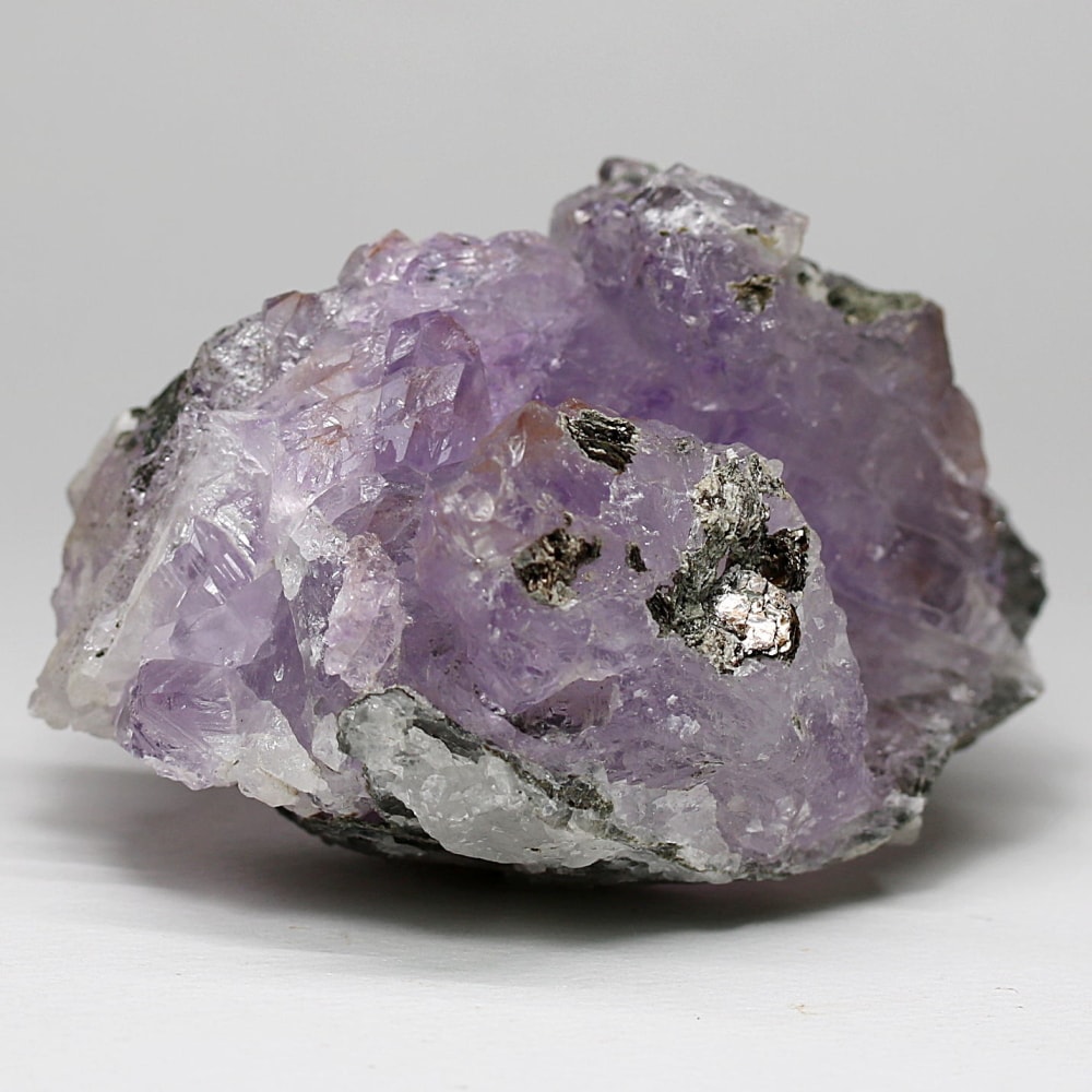 インド/カルール産アメジストエレスチャルクラスター(原石366g・マイカ共生)-slide-2