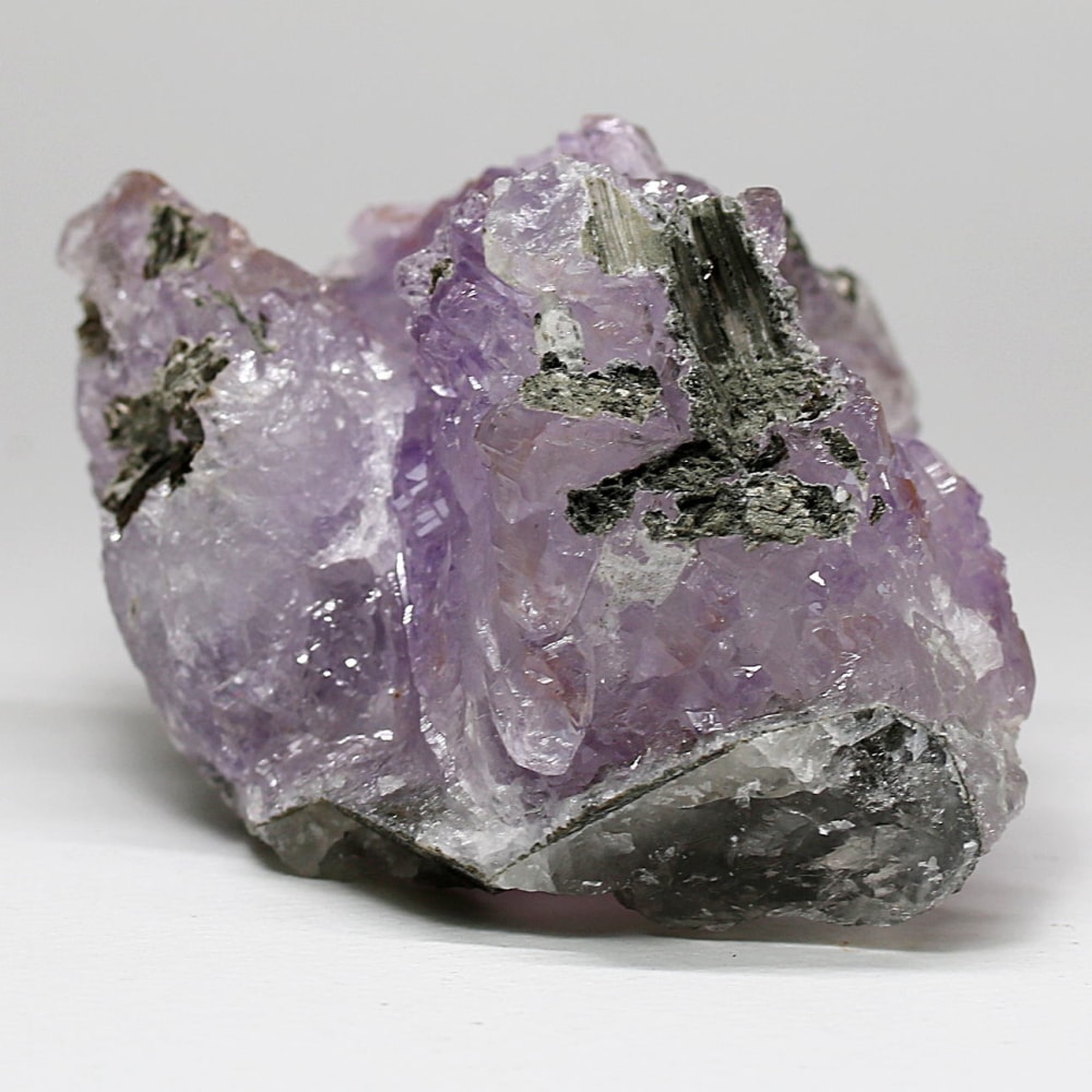 インド/カルール産アメジストエレスチャルクラスター(原石366g・マイカ共生)-slide-4