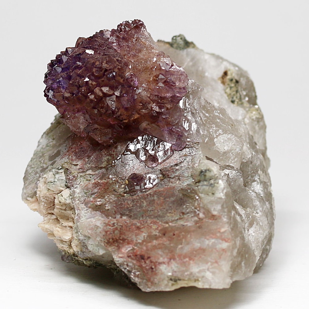 インド/カルール産アメジストエレスチャルクラスター(原石394g・レピドクロサイト内包・クォーツ共生)-slide-2