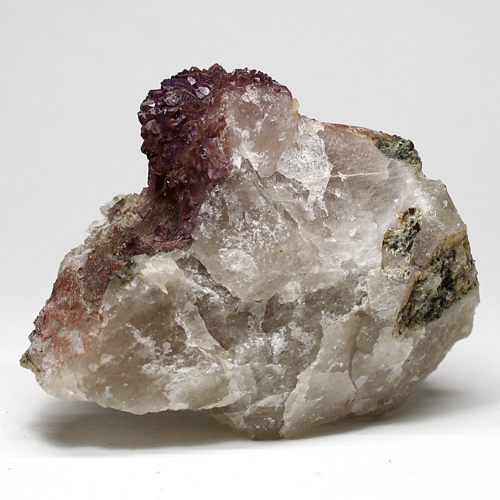 インド/カルール産アメジストエレスチャルクラスター(原石394g・レピドクロサイト内包・クォーツ共生)-slide-3