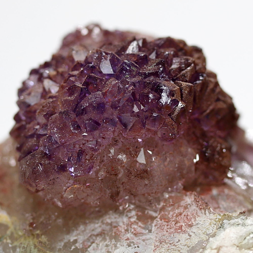 インド/カルール産アメジストエレスチャルクラスター(原石394g・レピドクロサイト内包・クォーツ共生)-slide-6