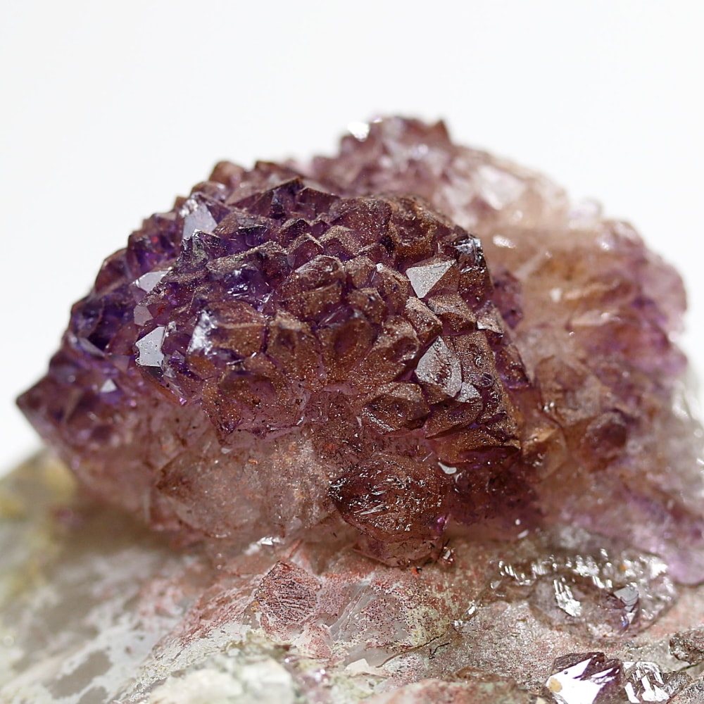インド/カルール産アメジストエレスチャルクラスター(原石394g・レピドクロサイト内包・クォーツ共生)-slide-7