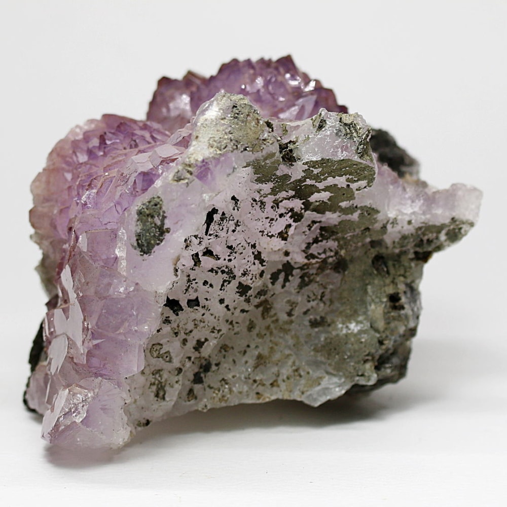 インド/カルール産アメジストエレスチャルクラスター(原石500g・ファセットにレピドクロサイト共生内包)-slide-2