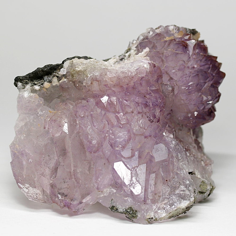 インド/カルール産アメジストエレスチャルクラスター(原石500g・ファセットにレピドクロサイト共生内包)-slide-3