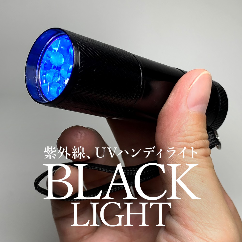 小型ブラックライト/紫外線、UVライト（単4電池付き）(BLACKLIGHT