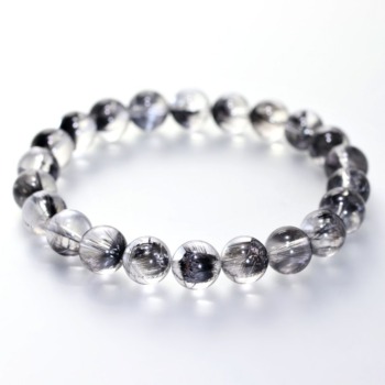 [高品質++]ブラックプラチナルチルクォーツブレスレット（約8.5mm玉）(BPTR-BR0851IS)