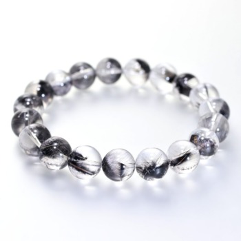 [高品質+]ブラックプラチナルチルクォーツブレスレット（約10.5mm玉）(BPTR-BR1051IS)
