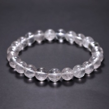 [特別価格/3A+]インド/マニハール産ヒマラヤ水晶ブレスレット（約8.5mm玉・ルチル入り）(CHMH-BR0854IS)