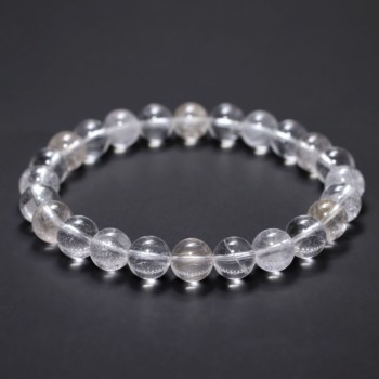 [特別価格/3A+]インド/マニハール産ヒマラヤ水晶ブレスレット（約9mm玉・ルチル入り）(CHMH-BR0901IS)