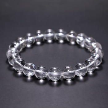 [高品質]インド/マニハール産ヒマラヤ水晶ブレスレット（約9.5mm玉）(CHMH-BR0952IS)