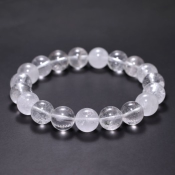 [特別価格/3A+]インド/マニハール産ヒマラヤ水晶ブレスレット（約11mm玉・クローライト入り）(CHMH-BR1102IS)