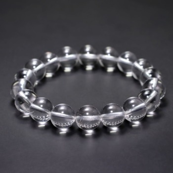 [トップクォリティ]インド/マニハール産ヒマラヤ水晶ブレスレット（約11.5mm玉・高透明度／クローライト＆ルチル入り）(CHMH-BR1152IS)
