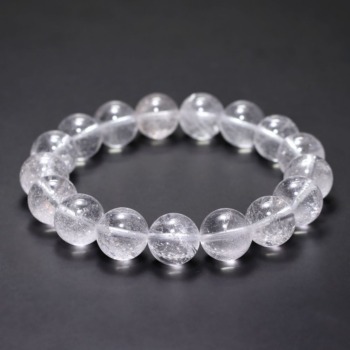 [特別価格/3A+]インド/マニハール産ヒマラヤ水晶ブレスレット（約12.5mm玉・シュワシュワクリア）(CHMH-BR1251IS)
