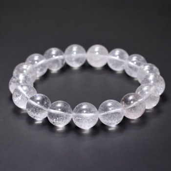 [特別価格/3A+]インド/マニハール産ヒマラヤ水晶ブレスレット（約13mm玉・シュワシュワクリア）(CHMH-BR1301IS)