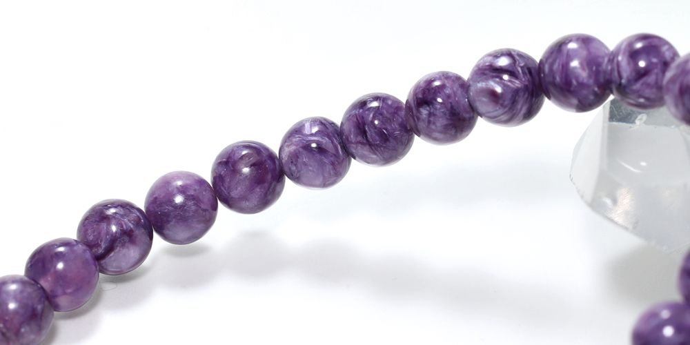 在庫処分　高品質　大玉　天然石チャロアイト約13.5㍉　ブレスレット チャロアイト ブレスレット 13mm 18.5cm メンズM レディースL サイズ