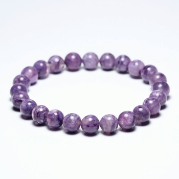 [高品質++]チャロアイトシリカブレスレット/エンジェルシリカ（約8mm玉）(CRAS-BR0801IS)