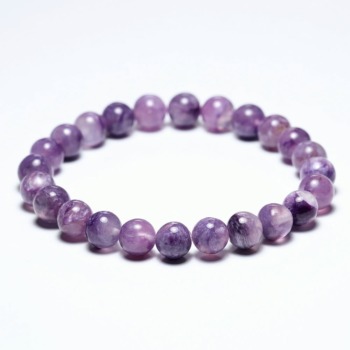 [高品質++]チャロアイトシリカブレスレット/エンジェルシリカ（約8mm玉）(CRAS-BR0802IS)