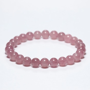 [高品質]ディープローズクォーツブレスレット（約7mm玉）(DEPR-BR0701IS)