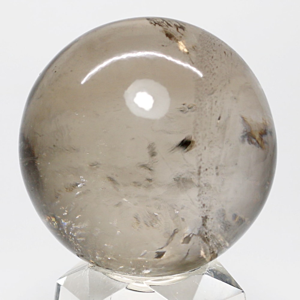 ガネッシュヒマール産ヒマラヤ水晶丸玉/スモーキークォーツスフィア（直径47.1〜48.6mm）