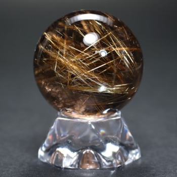 [3A+]ブラジル産ゴールドカッパールチルクォーツ丸玉/スフィア（球体直径36.1mm）(GCUR-SPH0361IS)