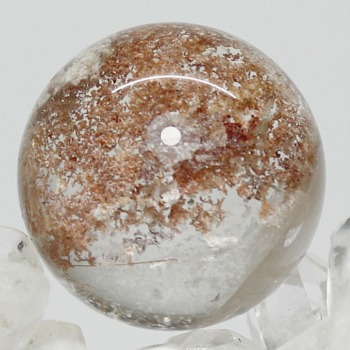 [高品質]ブラジル産ガーデンクォーツ丸玉/庭園水晶スフィア（直径25.7mm/クリーム＆オレンジ系）(GERQ-SP0236IS)