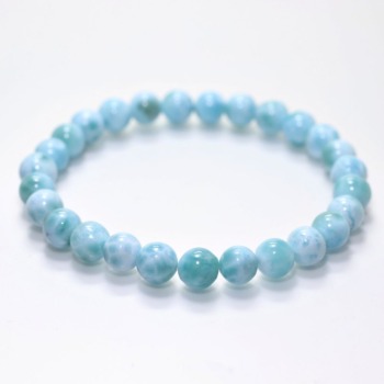 [3A]グリーンブルーラリマーブレスレット（約7mm玉）(GLAR-BR0701IS)