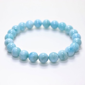 [3A]グリーンブルーラリマーブレスレット（約8.5mm玉）(GLAR-BR0851IS)