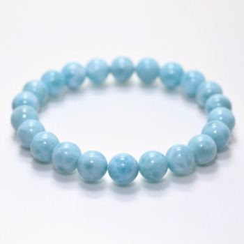 [3A]グリーンブルーラリマーブレスレット（約8.5mm玉）(GLAR-BR0852IS)