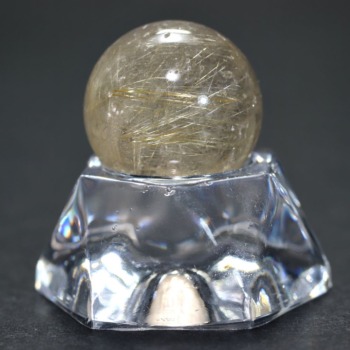 [特別価格/AA]ブラジル産ルチルクォーツ丸玉/ミニスフィア（球体直径20.1mm）(GLDR-SPH0201IS)