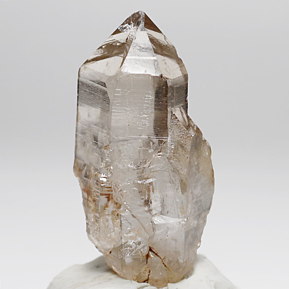 [高品質]ネパール/ガウリシャンカール産ヒマラヤ水晶ナチュラルポイント/スモーキークォーツ原石（34.7g）