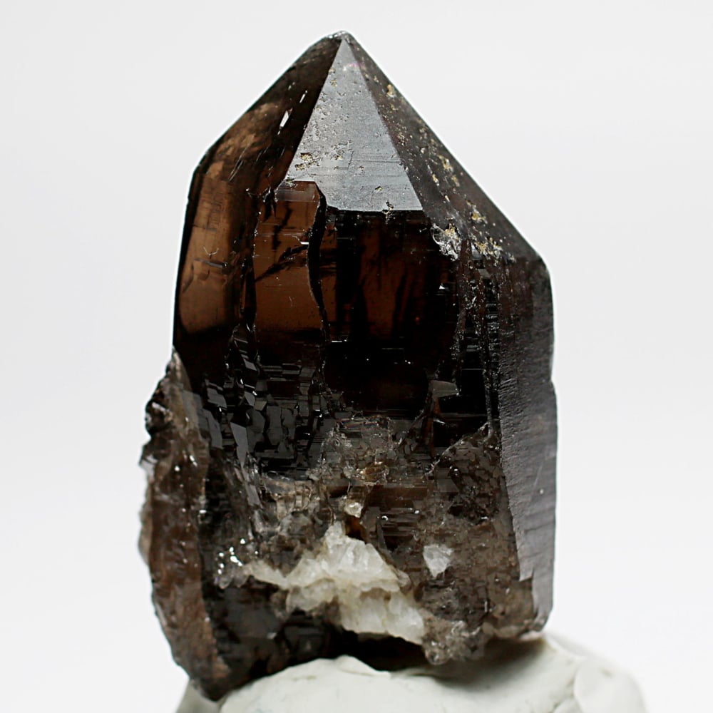 [高品質]ネパール/ガウリシャンカール産ヒマラヤ水晶ナチュラルポイント/スモーキークォーツ原石（86.6g）