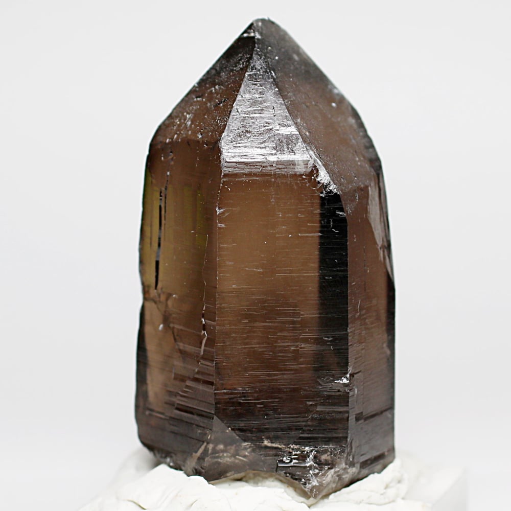 [高品質]ネパール/ガウリシャンカール産ヒマラヤ水晶ナチュラルポイント/スモーキークォーツ原石（136g）