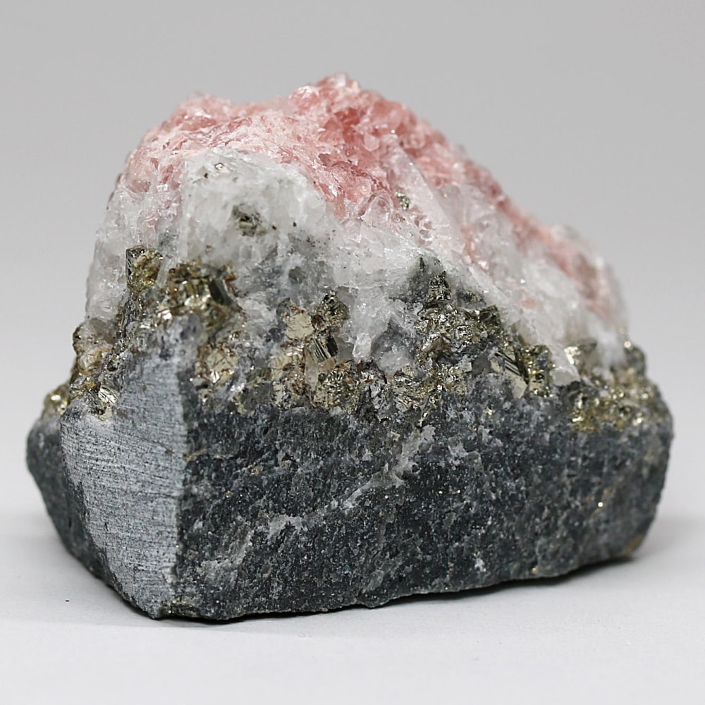 インカローズ結晶原石(ロードクロサイト)/クォーツ&パイライト共生(総重量77.6g)-slide-2