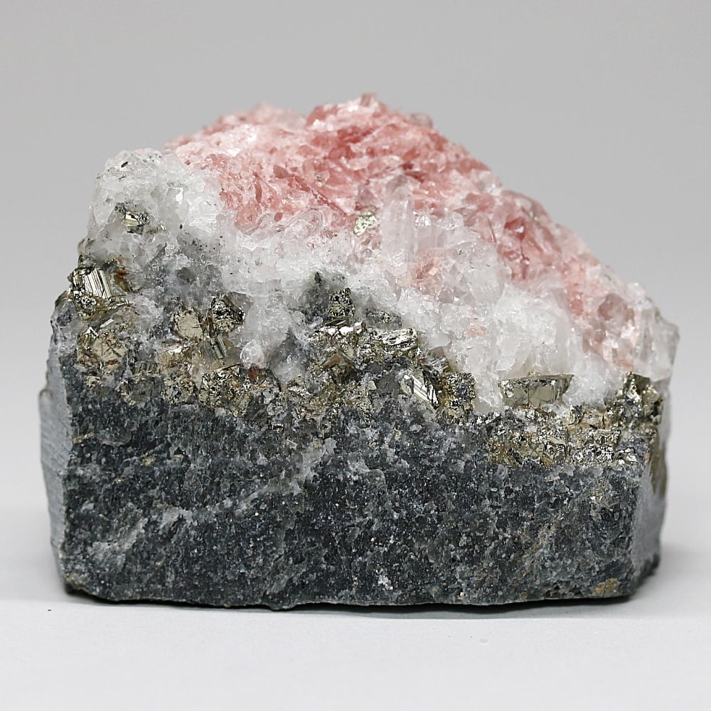 インカローズ結晶原石(ロードクロサイト)/クォーツ&パイライト共生(総重量77.6g)-slide-3