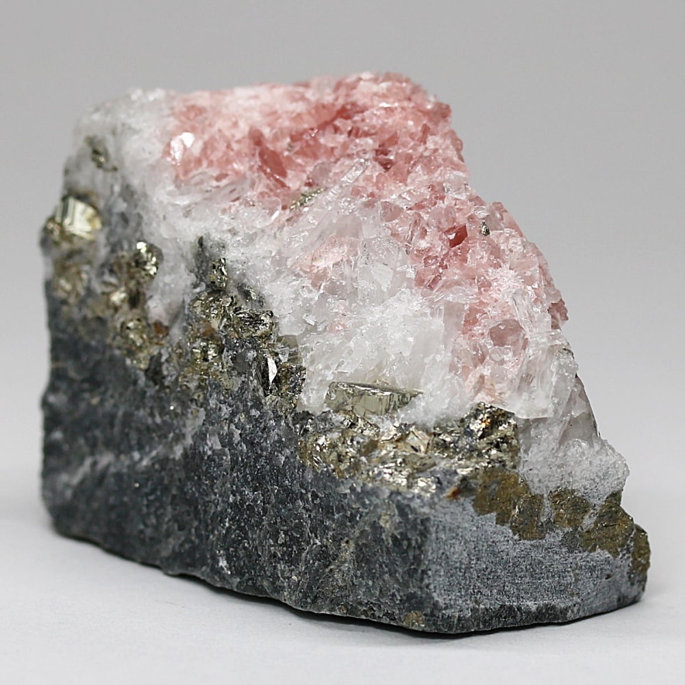 インカローズ結晶原石(ロードクロサイト)/クォーツ&パイライト共生(総重量77.6g)-slide-4