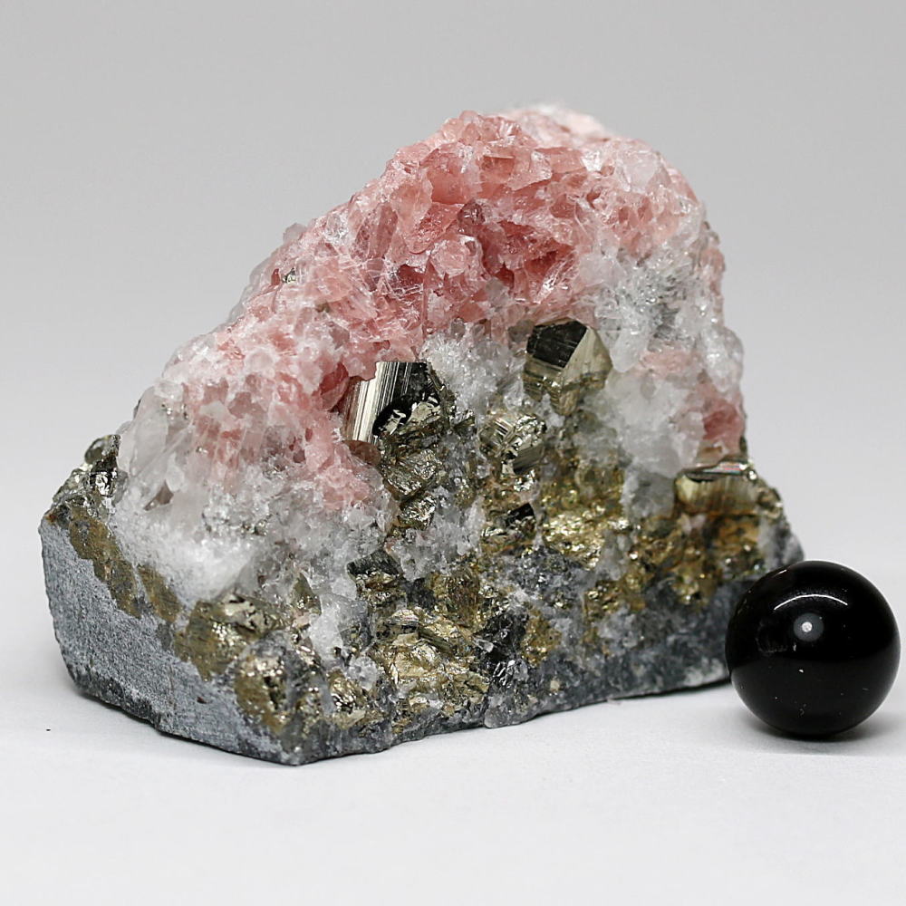 インカローズ結晶原石(ロードクロサイト)/クォーツ&パイライト共生(総重量77.6g)-slide-8