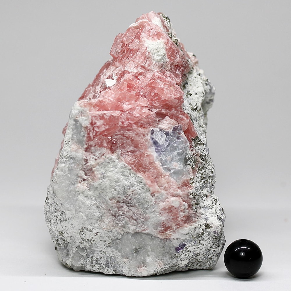 インカローズ結晶原石(ロードクロサイト)/フローライト&パイライト共生(総重量241g)-slide-8