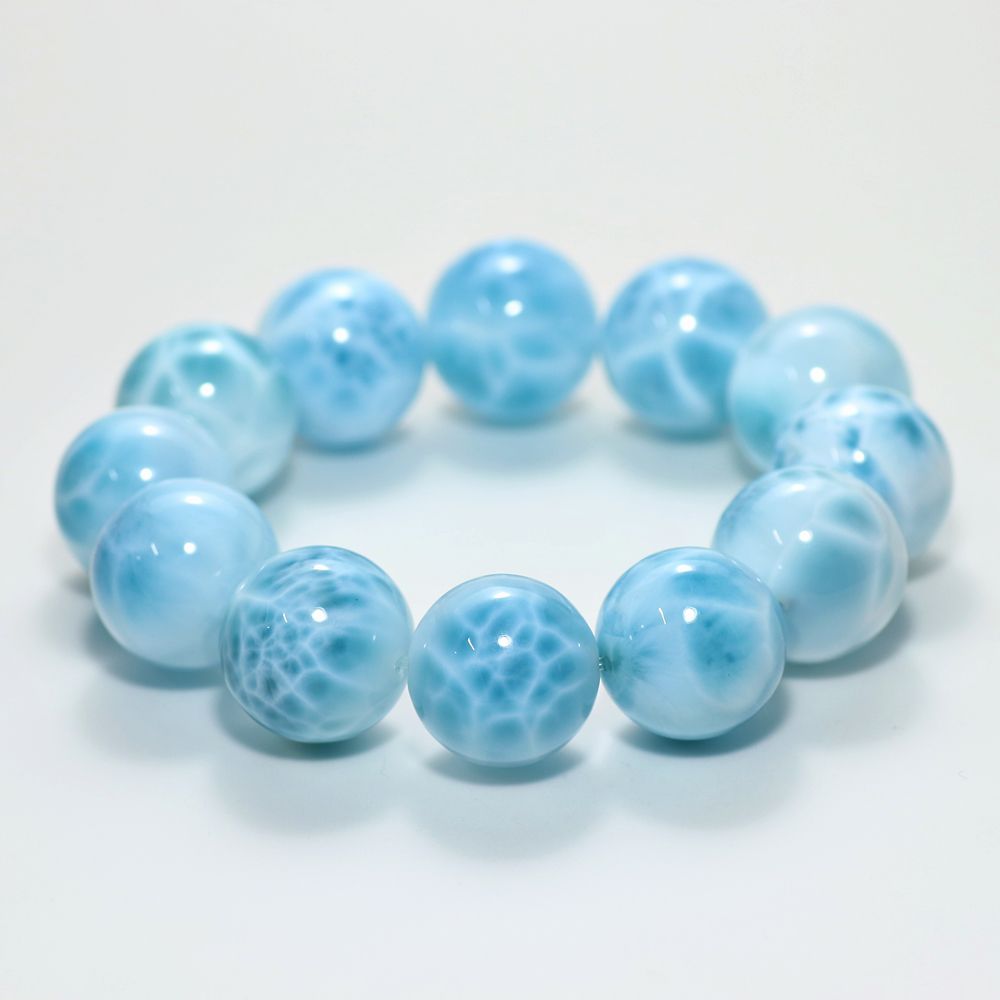 高品質]ラリマー大玉ブレスレット（約19.5mm玉・特別価格）(LARIMAR-HE1951IS) 天然石・パワーストーン  Infonix（インフォニック）