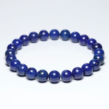 [高品質++]アフガニスタン産ラピスラズリブレスレット（約8mm玉）(LLZU-BR0804IS)