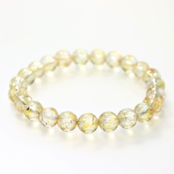 [レア品・高品質++]ライモナイトイントパーズブレスレット/ゴールデントパーズ（約8mm玉）(LTPZ-BR0802IS)