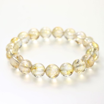 [レア品・高品質++]ライモナイトイントパーズブレスレット/ゴールデントパーズ（約10mm玉）(LTPZ-BR1001IS)