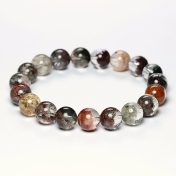 [高品質]ミックスガーデンクォーツブレスレット/バランス系ガーデン水晶（約10.5mm玉）(MGRQ-BR1053IS)