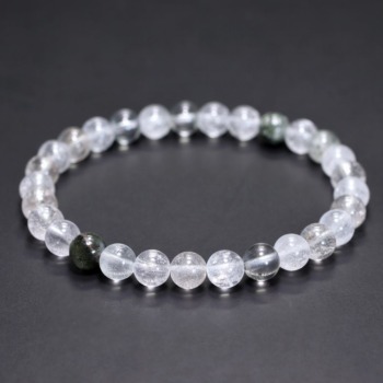 [特別価格/AA]インド/マニハール産ヒマラヤ水晶ブレスレット（約6.5mm玉・特選ミックスタイプ）(MHMH-BR0651IS)