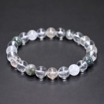 [特別価格/3A]インド/マニハール産ヒマラヤ水晶ブレスレット（約8.5mm玉・特選ミックスタイプ）(MHMH-BR0853IS)