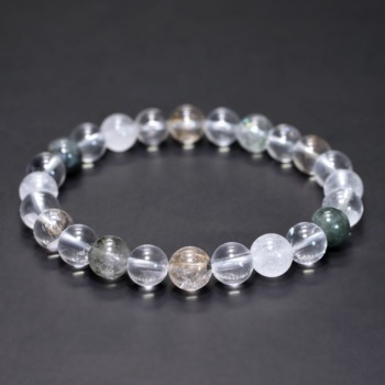 [特別価格/3A]インド/マニハール産ヒマラヤ水晶ブレスレット（約8.5mm玉・特選ミックスタイプ）(MHMH-BR0855IS)