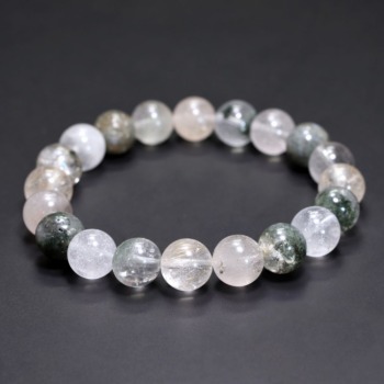 [特別価格/AA]インド/マニハール産ヒマラヤ水晶ブレスレット（約10.5mm玉・特選ミックスタイプ）(MHMH-BR1051IS)