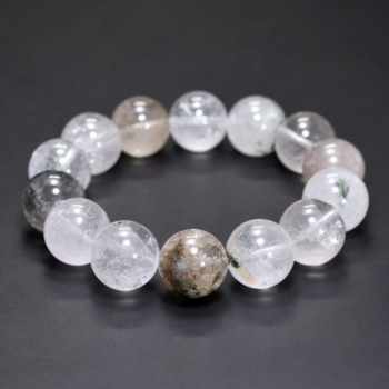 [特別価格/AA]インド/マニハール産ヒマラヤ水晶ブレスレット（約15mm玉・特選ミックスタイプ）(MHMH-BR1501IS)