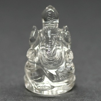 [高品質]インド/マニハール産ヒマラヤ水晶ガネーシャ像（高さ約3.0cm/ミニサイズ）(MHMS-GN2005IS)